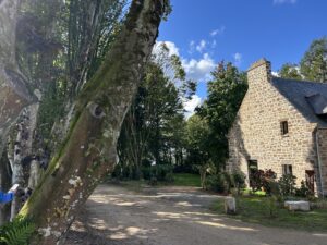 Chambre confortable avec vue sur jardin